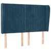 vidaXL T&ecirc;te de lit avec oreilles Bleu fonc&eacute; 147x23x118/128 cm Velours