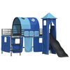 vidaXL Lit mezzanine pour enfants Noir et Bleu 100 x 200 cm M&eacute;tал