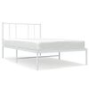 vidaXL Cadre de lit m&eacute;tal sans matelas avec t&ecirc;te de lit blanc 75x190cm