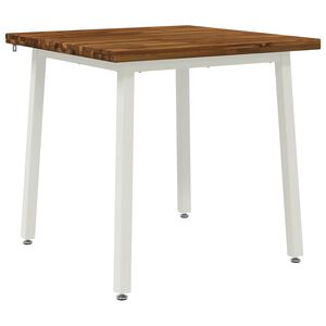 vidaXL 60 x 55 x 75 cm Bois d'Acacia Massif Naturel et Blanc