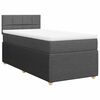 vidaXL Sommier &agrave; lattes de lit et matelas Gris fonc&eacute; 90x190 cm Tissu
