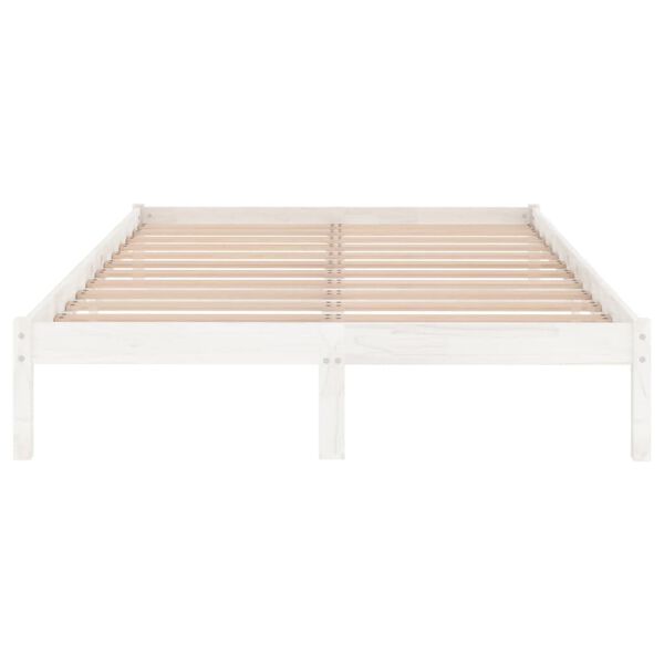 vidaXL Cadre de lit sans matelas blanc bois massif
