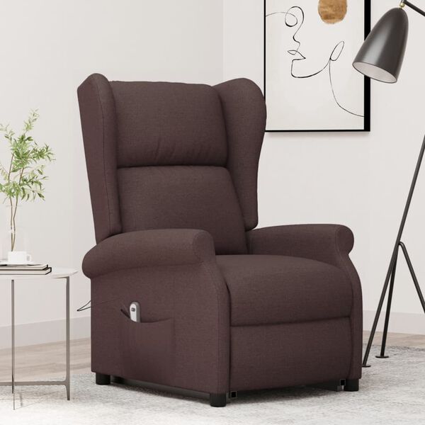 vidaXL Fauteuil Marron fonc&eacute; Tissu