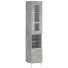 vidaXL Buffet haut Gris b&eacute;ton 34,5x34x180 cm Bois d'ing&eacute;nierie
