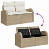 vidaXL Ensemble de canapé de jardin 6 pcs Beige Poly rotin