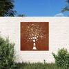 vidaXL D&eacute;coration murale jardin 55x55 cm acier corten design d'arbre