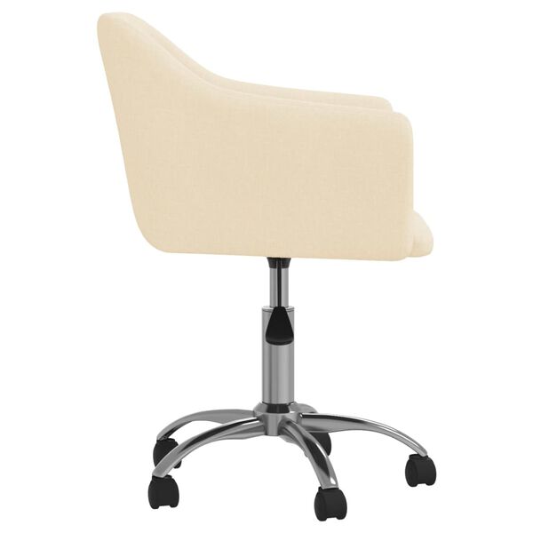 vidaXL Chaise pivotante de salle &agrave; manger Cr&egrave;me Tissu