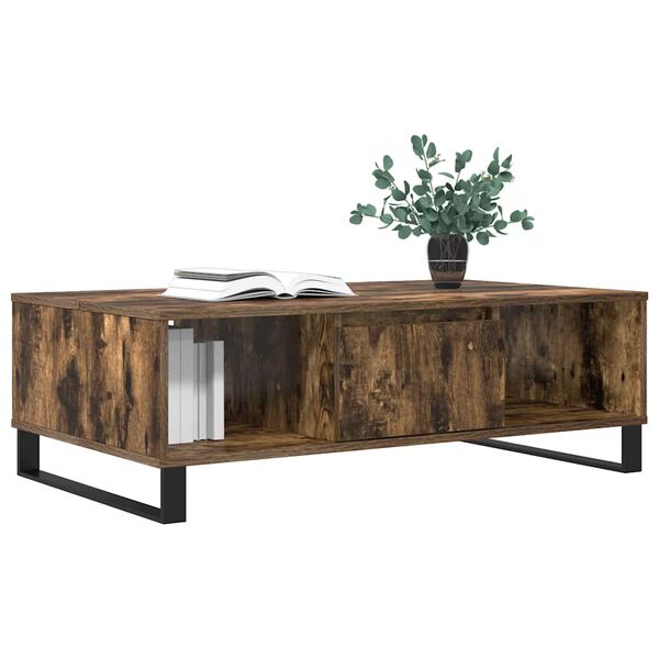 vidaXL Table basse ch&ecirc;ne fum&eacute; 104x60x35 cm bois d'ing&eacute;nierie