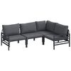 vidaXL Ensemble de canap&eacute; de jardin 4 pc Noir Acier