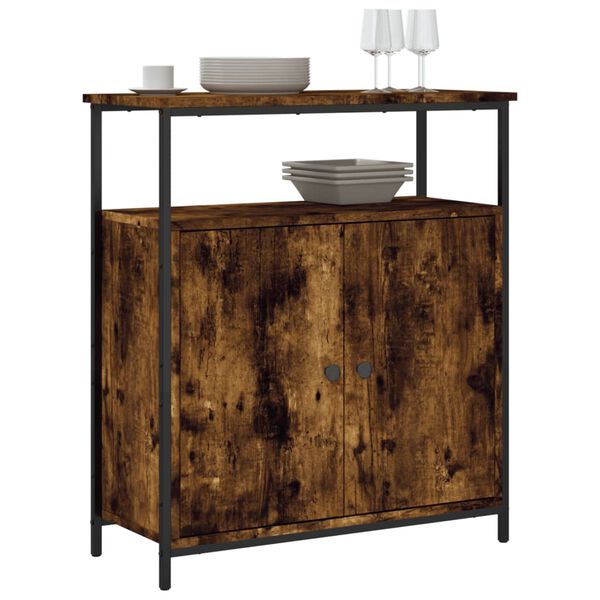 vidaXL Buffet ch&ecirc;ne fum&eacute; 70x30x80 cm bois d'ing&eacute;nierie