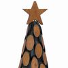 vidaXL Sapin de Noël avec support Marron 60 cm Bois de teck solide