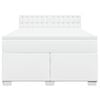 vidaXL Sommier &agrave; lattes de lit avec matelas Blanc 140x190cm Similicuir