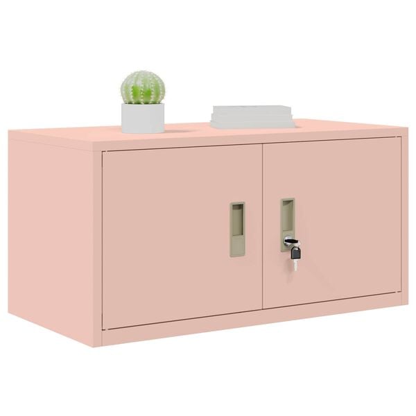 vidaXL Armoire de rangement Rose 80 x 40 x 40 cm Acier