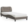vidaXL Lit avec matelas Hvar taupe 80x200 cm tissu