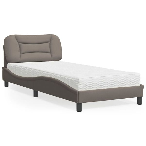 vidaXL Lit avec matelas Hvar taupe 80x200 cm tissu