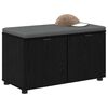 vidaXL Banc d'entr&eacute;e avec coussin Ch&ecirc;ne Noir 80 x 38 x 46 cm