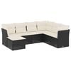 vidaXL Salon de jardin 7 pcs avec coussins noir r&eacute;sine tress&eacute;e