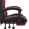vidaXL Chaise de jeu pivotante repose-pied Noir bordeaux Similicuir