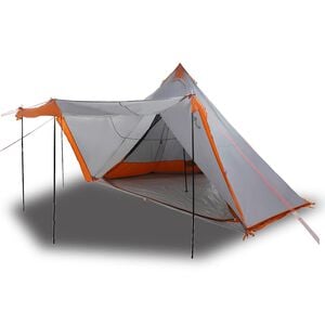vidaXL Tente familiale tipi 8 personnes gris et orange imperm&eacute;able
