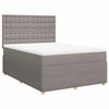 vidaXL Sommier &agrave; lattes de lit avec matelas Taupe 140x200 cm Tissu