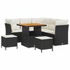 vidaXL Ensemble de canap&eacute; de jardin 8 pc Noir polyrotin