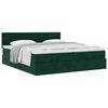 vidaXL Cadre de lit ottoman avec matelas vert fonc&eacute; 160x200 cm velours