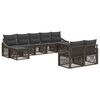 vidaXL Ensemble de canap&eacute; de jardin 9 pc Gris polyrotin