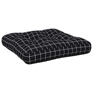 vidaXL Coussin de palette motif &agrave; carreaux noir 58x58x10 cm