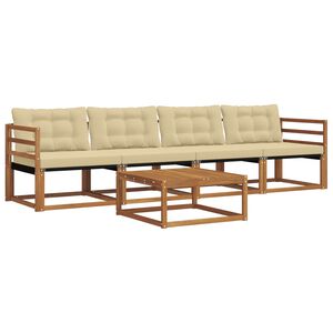 vidaXL Ensemble de canap&eacute;s d'ext&eacute;rieur 5 pcs Naturel et Beige
