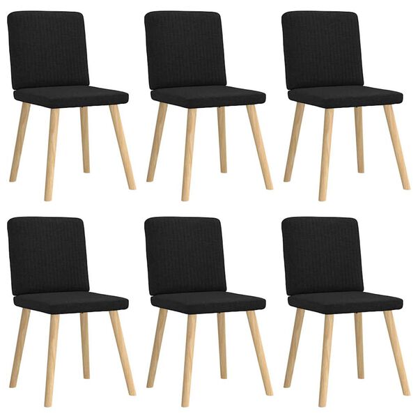 vidaXL Chaises à manger lot de 6 noir tissu