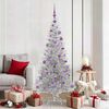 vidaXL Sapin de No&euml;l avec 300 LED avec support Argent 180 cm PET