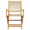 vidaXL Ensemble de bistro 3 pcs beige polypropyl&egrave;ne et bois massif