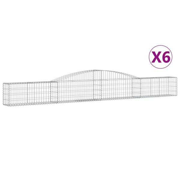 vidaXL Paniers à gabions arqués 6 pcs 400x30x40/60 cm Fer galvanisé