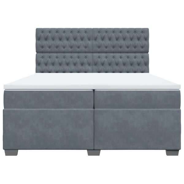 vidaXL Sommier à lattes de lit et matelas Gris foncé 200x200cm Velours