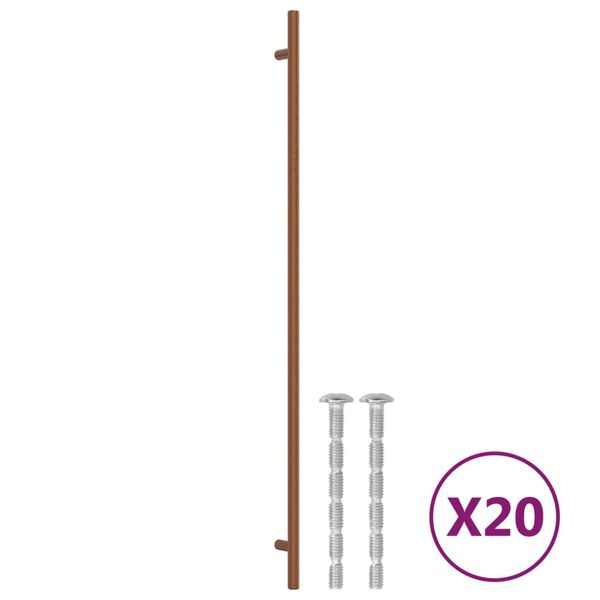 vidaXL Poign&eacute;es d'armoire 20 pcs bronze 480 mm acier inoxydable