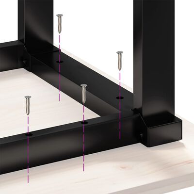 vidaXL Pieds de table basse cadre en O 40x40x33 cm fonte