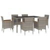 vidaXL Ensemble &agrave; manger jardin et coussins 7 pcs gris rotin