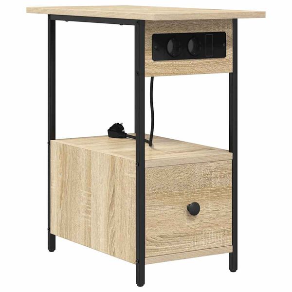 vidaXL Cabinet de chevet avec tiroir Ch&ecirc;ne Sonoma 60 x 30 x 61 cm