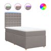 vidaXL Sommier &agrave; lattes de lit avec matelas Taupe 80x200 cm Tissu