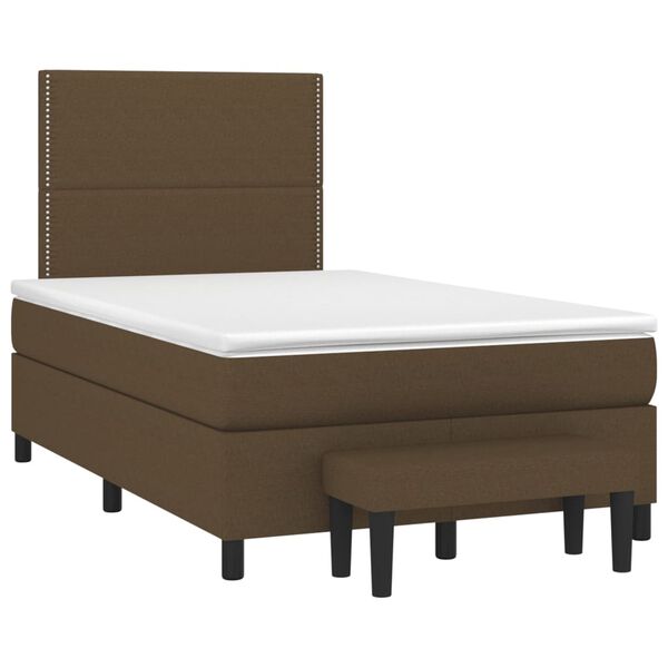 vidaXL Sommier &agrave; lattes de lit avec matelas Marron fonc&eacute; 120x200 cm