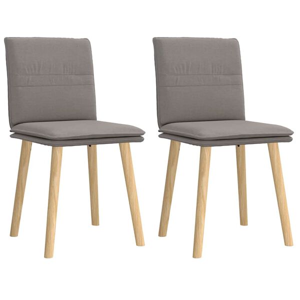vidaXL Chaises &agrave; manger lot de 2 taupe tissu