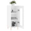 vidaXL Buffet Blanc brillant 34,5x34x90 cm Bois d'ing&eacute;nierie