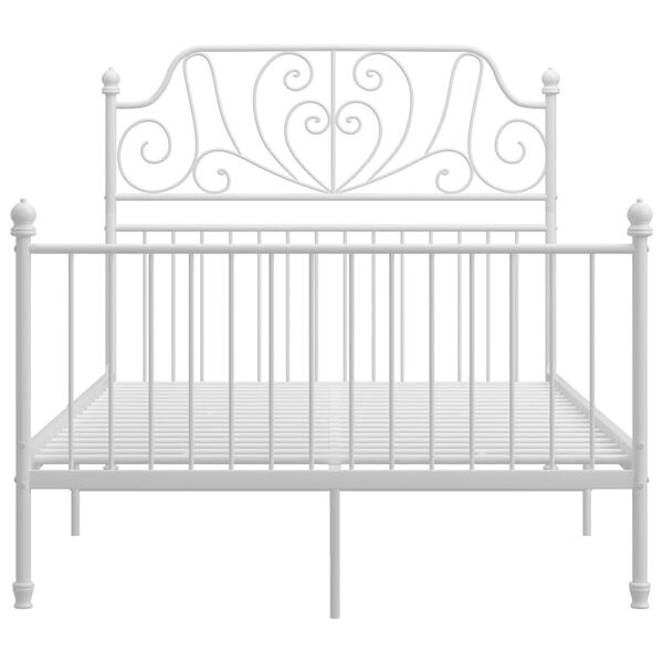 vidaXL Cadre de lit sans matelas blanc m&eacute;tal 120x200 cm