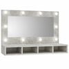 vidaXL Armoire &agrave; miroir avec LED Gris b&eacute;ton 90x31,5x62 cm