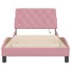 vidaXL Cadre de lit avec LED sans matelas rose 100x200 cm velours
