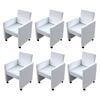vidaXL Chaises &agrave; manger lot de 6 blanc similicuir