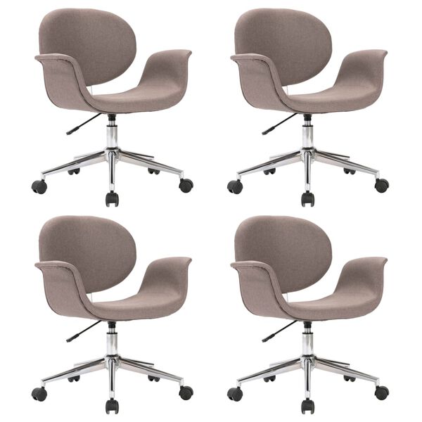 vidaXL Chaises pivotantes &agrave; manger lot de 4 taupe tissu