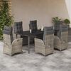 vidaXL Ensemble &agrave; manger de jardin et coussins 7 pcs gris clair rotin
