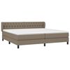 vidaXL Sommier &agrave; lattes de lit avec matelas Taupe 200x200 cm Tissu