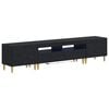 vidaXL Meuble TV LED 5 pi&egrave;ces Noir Bois d'ing&eacute;nierie